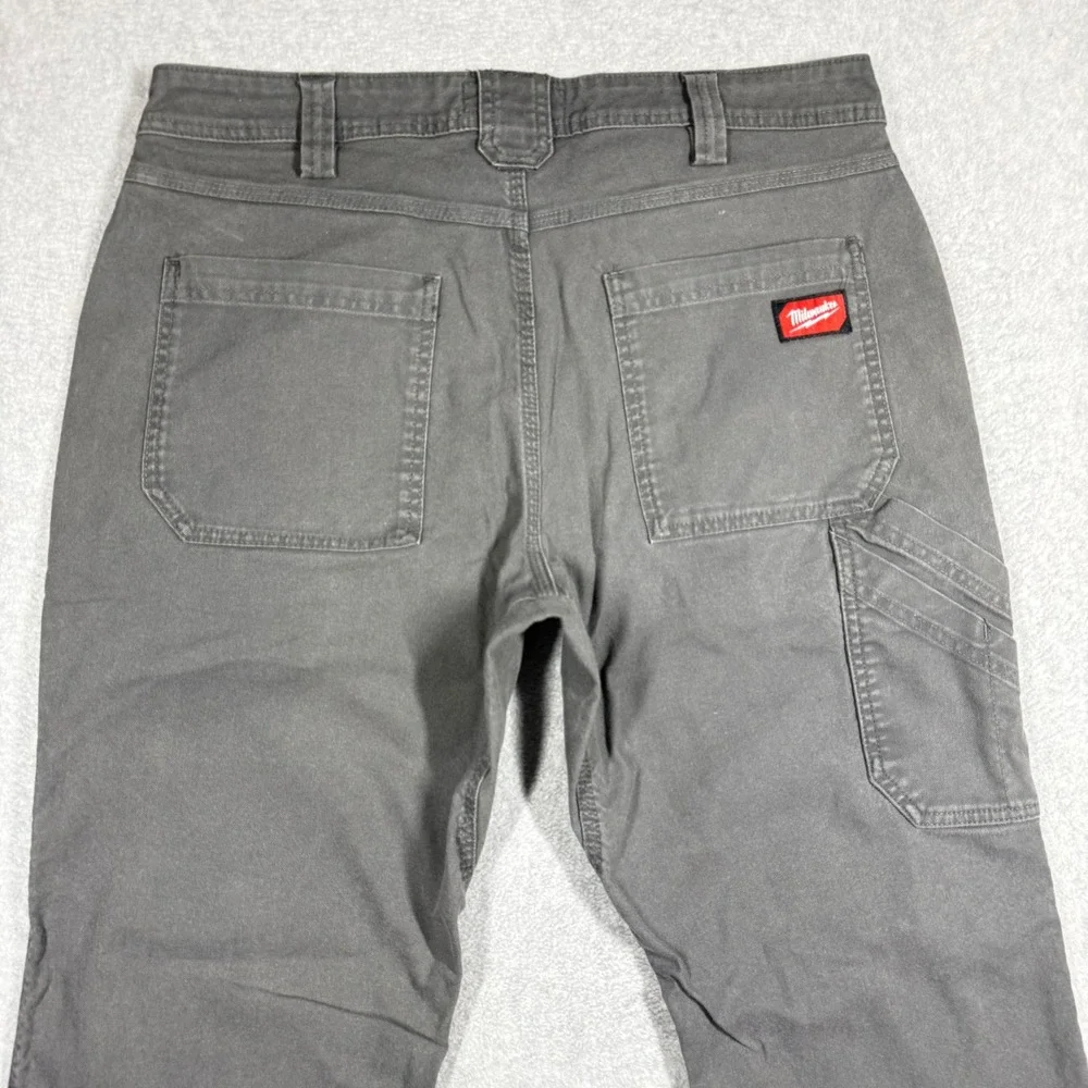 Milwaukee M650 Work Pant Mens 34x30 Gray Utility Carpenter Canvas Trousers